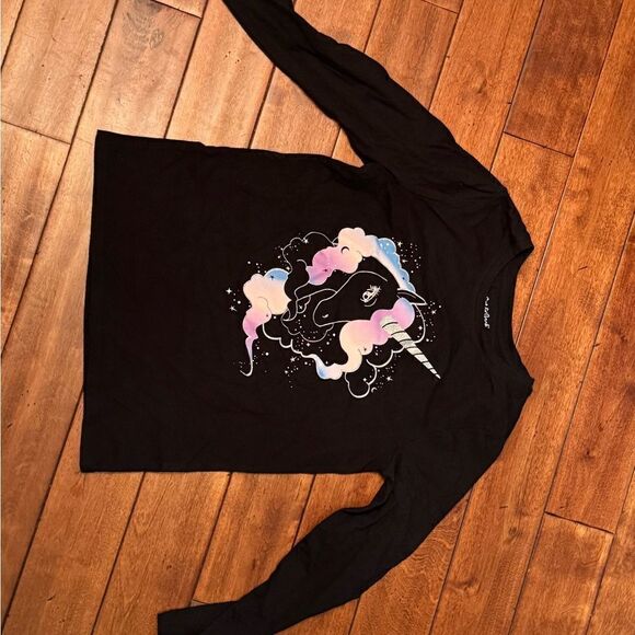 Girls Unicorn Long Sleeve T-Shirt Cat & Jack Black  M(6/7) - Picture 4 of 4
